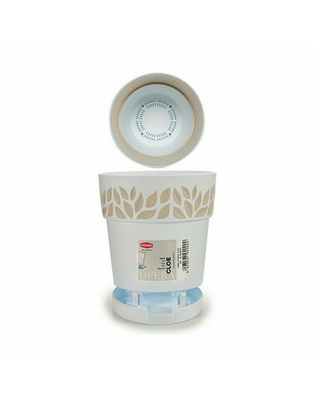 Pot auto-arrosant Stefanplast Cloe Blanc Plastique 15 x 15 x 15 cm (12 Unités)