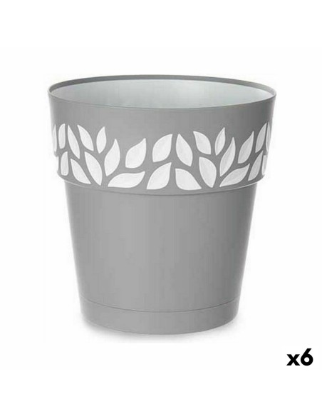 Pot auto-arrosant Stefanplast Cloe Gris Plastique 29 x 29 x 29 cm (6 Unités)