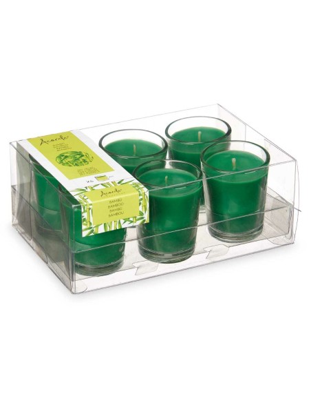 Ensemble de Bougies Parfumées Acorde Bambou Verre (12 Unités)