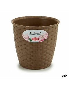 Cache-pot Stefanplast Marron Plastique 14 x 13 x 14 cm (12 Unités)