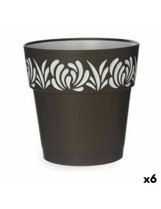 Pot auto-arrosant Stefanplast Gaia Anthracite Plastique 25 x 25 x 25 cm (6 Unités)