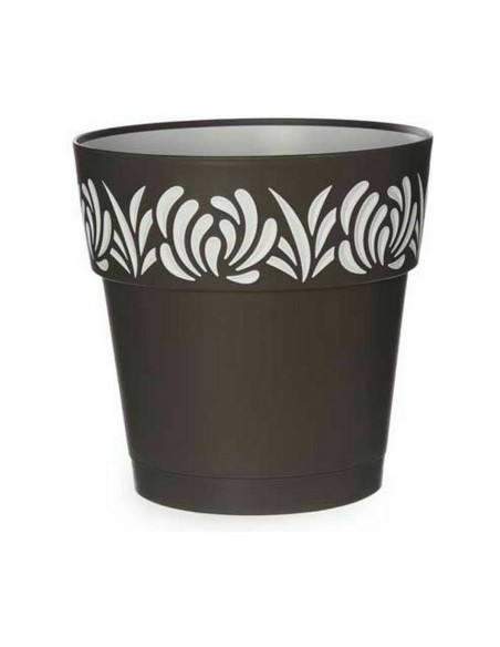 Pot auto-arrosant Stefanplast Gaia Anthracite Plastique 25 x 25 x 25 cm (6 Unités)