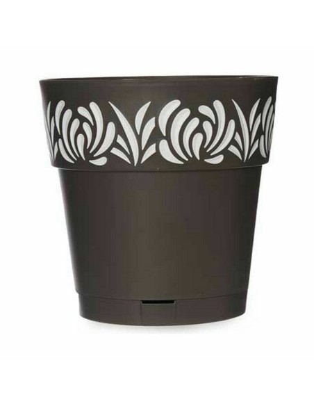 Pot auto-arrosant Stefanplast Gaia Anthracite Plastique 25 x 25 x 25 cm (6 Unités)