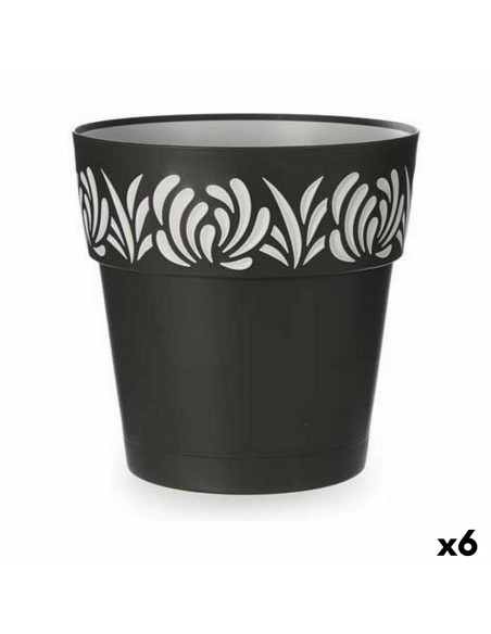 Pot auto-arrosant Stefanplast Gaia Anthracite Plastique 29 x 29 x 29 cm (6 Unités)