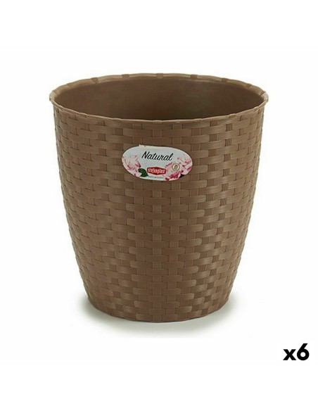 Cache-pot Stefanplast Marron Plastique 24 x 22,5 x 24 cm (6 Unités)