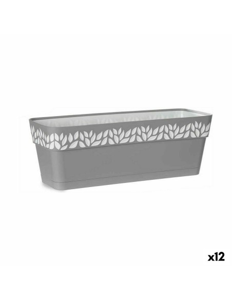 Jardinière Stefanplast Cloe Gris Plastique 49,5 x 17 x 19 cm (12 Unités)