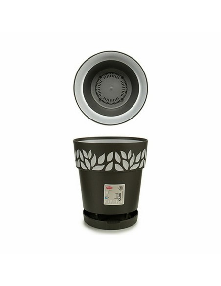 Pot auto-arrosant Stefanplast Cloe Anthracite Plastique 19 x 19 x 19 cm (12 Unités)