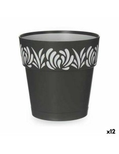 Pot auto-arrosant Stefanplast Gaia Anthracite Plastique 15 x 15 x 15 cm (12 Unités)