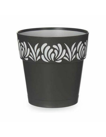Pot auto-arrosant Stefanplast Gaia Anthracite Plastique 15 x 15 x 15 cm (12 Unités)