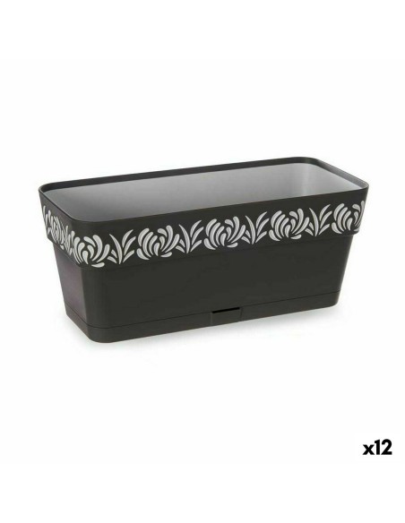 Jardinière Stefanplast Gaia Anthracite Plastique 13,3 x 12,3 x 29,3 cm (12 Unités)