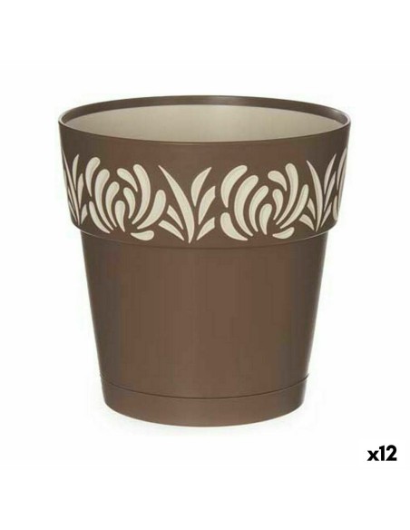 Pot auto-arrosant Stefanplast Gaia Marron Plastique 15 x 15 x 15 cm (12 Unités)