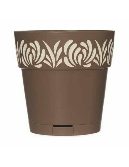 Pot auto-arrosant Stefanplast Gaia Marron Plastique 15 x 15 x 15 cm (12 Unités)
