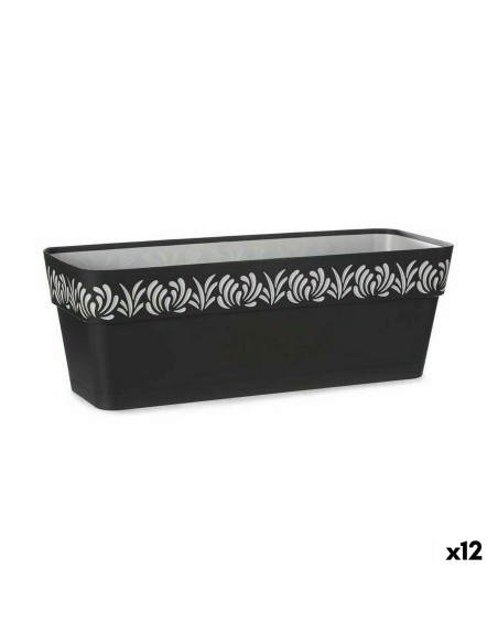 Jardinière Stefanplast Gaia Anthracite Plastique 49,5 x 17 x 19 cm (12 Unités)