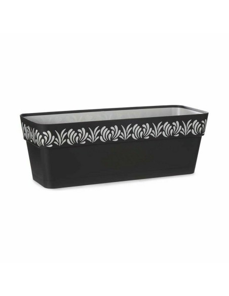 Jardinière Stefanplast Gaia Anthracite Plastique 49,5 x 17 x 19 cm (12 Unités)