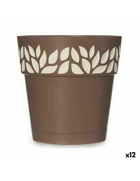 Pot auto-arrosant Stefanplast Cloe Marron Plastique 15 x 15 x 15 cm (12 Unités)