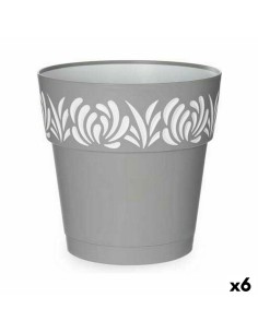 Pot auto-arrosant Stefanplast Gaia Gris Plastique 25 x 25 x 25 cm (6 Unités)