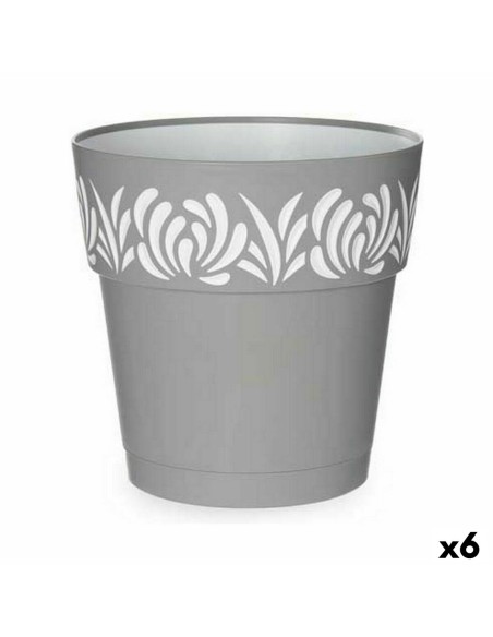 Pot auto-arrosant Stefanplast Gaia Gris Plastique 25 x 25 x 25 cm (6 Unités)