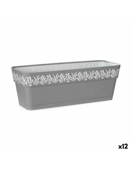 Jardinière Stefanplast Gaia Gris Plastique 49,5 x 17 x 19 cm (12 Unités)