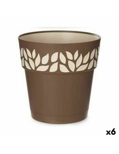 Pot auto-arrosant Stefanplast Cloe Marron Plastique 25 x 25 x 25 cm (6 Unités)