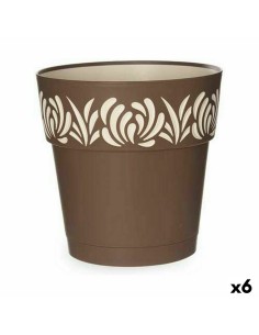 Pot auto-arrosant Stefanplast Gaia Marron Plastique 25 x 25 x 25 cm (6 Unités)