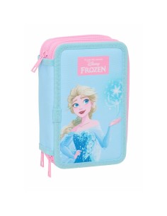 Pochette à crayons triple Frozen Bleu 12,5 x 19,5 x 5,5 cm 37 Pièces 2