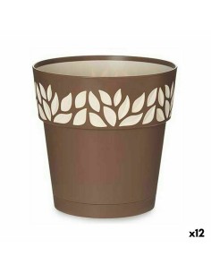Pot auto-arrosant Stefanplast Cloe Marron Plastique 19 x 19 x 19 cm (12 Unités)