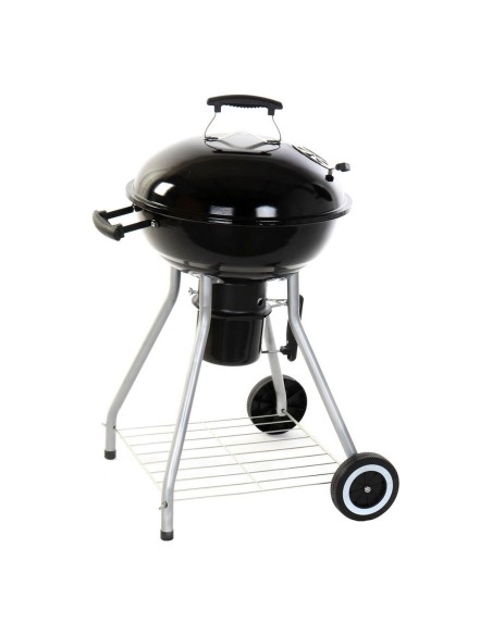 Barbecue à Charbon avec Couvercle et Roulettes DKD Home Decor Noir Métal Plastique Rectangulaire 52,4 x 59 x 91,6 cm