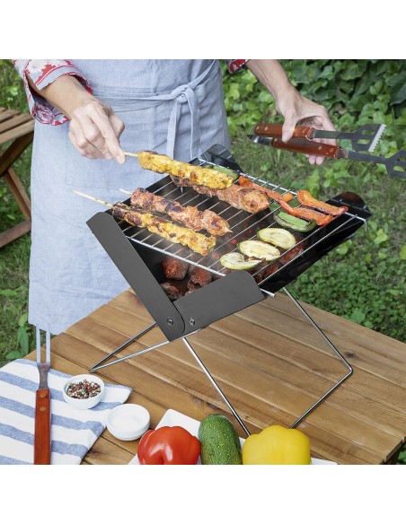 Mini-barbecue Pliable Portable pour Charbon Foldecue InnovaGoods