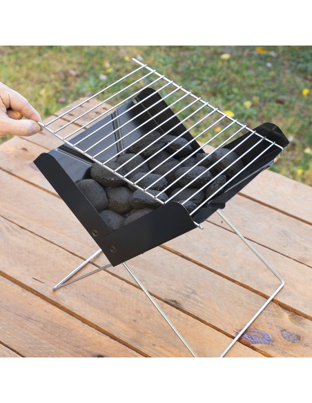 Mini-barbecue Pliable Portable pour Charbon Foldecue InnovaGoods