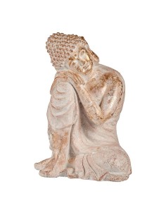 Figure décorative de jardin Ibergarden CC20445 Blanc Doré Polyrésine 35,5 x 54,5 x 42 cm Buda