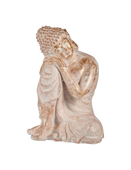 Figure décorative de jardin Ibergarden CC20445 Blanc Doré Polyrésine 35,5 x 54,5 x 42 cm Buda