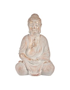 Figure décorative de jardin Ibergarden CC20448 Blanc Doré Polyrésine 24,5 x 50 x 31,8 cm Buda