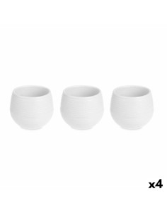 Set de pots Ibergarden ES0501221S3 Blanc Plastique 16,5 x 16,5 x 14,5 cm (4 Unités)