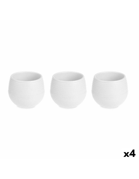 Set de pots Ibergarden ES0501221S3 Blanc Plastique 16,5 x 16,5 x 14,5 cm (4 Unités)