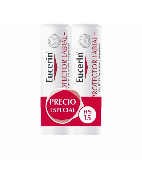 Baume à lèvres Eucerin Protector Labial Lote 2 Unités Spf 15 Pack 4,8 g