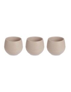 Set de pots Ibergarden ES0501214S3 Taupe Plastique 16,5 x 16,5 x 14,5 cm (4 Unités) 2