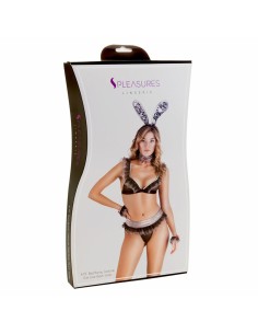 Costume Érotique S Pleasures Noir/Argenté Taille unique