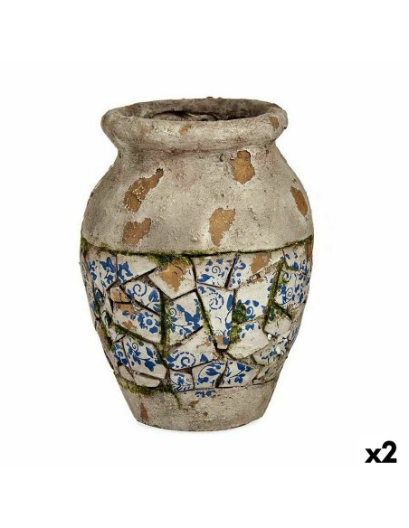 Figure décorative de jardin Ibergarden ZD19006 Polyrésine Vase 25 x 32,5 x 25 cm (2 Unités)