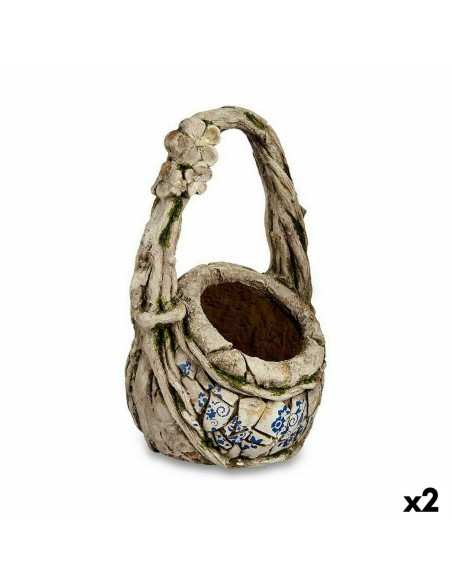 Figure décorative de jardin Ibergarden ZD19018 Polyrésine Vase 25,5 x 44 x 27,5 cm (2 Unités)