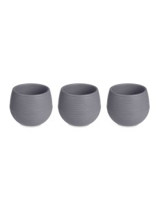 Set de pots Ibergarden ES0501102S3 Anthracite Plastique 16,5 x 16,5 x 14,5 cm (4 Unités) 2