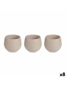 Set de pots Ibergarden ES0101214S3 Taupe Plastique 8 x 8 x 7 cm (8 Unités)