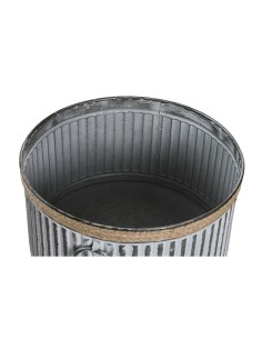 Set de pots de fleurs DKD Home Decor Marron Gris Métal Corde Vintage Usé 38 x 38 x 21 cm 2