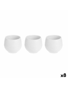 Set de pots Ibergarden ES0101221S3 Blanc Plastique 6,2 x 6,2 x 6,6 cm (8 Unités)