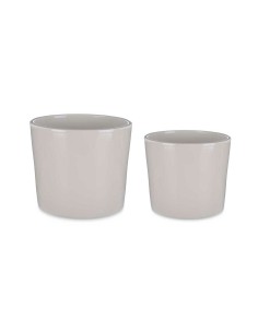 Set de pots Ibergarden CILINDRO-22-27-G Gris Argile Ø 22 cm Ø 27 cm 22 x 22 x 19 cm 27 x 27 x 23 cm 2 Pièces