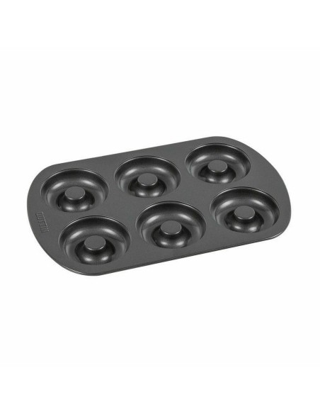 Moule pour four Quttin Donuts Acier au carbone Noir 32 x 21 x 2,3 cm (12 Unités)