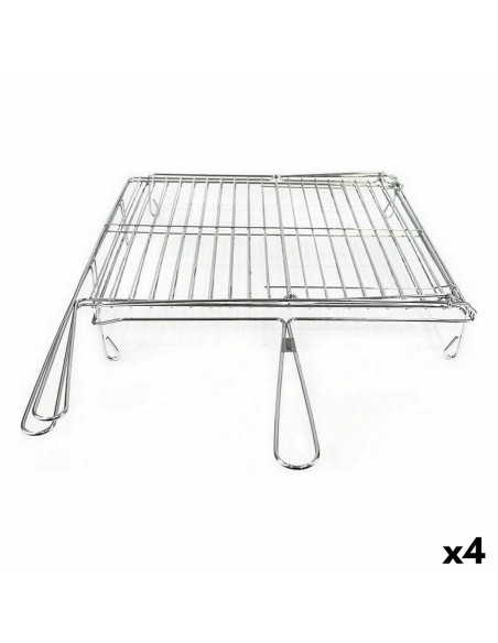 Grill Algon Chrome Plaque Tournante 40 x 45 x 10 cm (4 Unités)