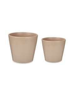 Set de pots Ibergarden LINCE-22-28-BE Beige Argile Ø 22 cm Ø 28 cm 2 Pièces