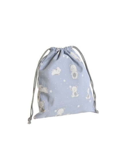 Sac DKD Home Decor Bleu Blanc Rose osos 24 x 2 x 26 cm (2 Unités)