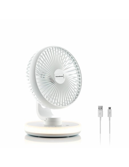 Ventilateur de Bureau Rechargeable avec LED FanLed InnovaGoods Ø6,6'' 4000 mAh