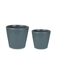 Set de pots Ibergarden LINCE-22-28-A Anthracite Argile Ø 22 cm Ø 28 cm 2 Pièces